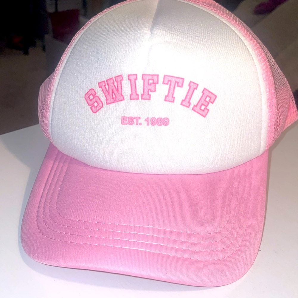 New Taylor Swift trucker hat in pink and white one size